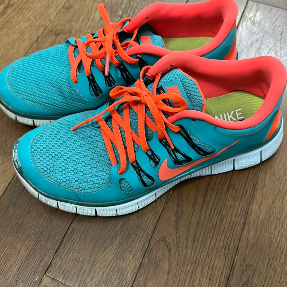Nike athletic shoes. Bright color